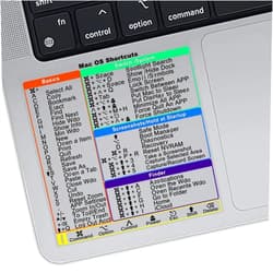 KEANBOLL 2-Pack Mac Keyboard Shortcut Stickers.Mac OS Shortcuts Sticker 2024 for 13-16 inch MacBook Pro/Air,-Clear