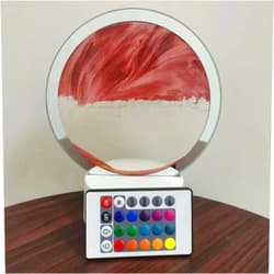 Neioaas 3D Moving Sand Art Table Lamp,16 Color Changing Touch & Remote Control Quicksand Lamp,3D Hourglass Deep Sea Sandscape Sand Painting Night Light,360°Rotating Hourglass Decor Home Desktop Decor(Red)