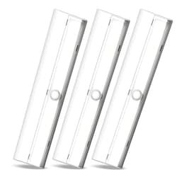 Brilliant Evolution Wireless LED Stair Lights with Motion Sensor - 3-Pack Battery Operated Night Light for Indoor Stairs, Hallways, and Closets - Stick On Motion Lights - 3000K Warm White - 7x2-Inch
