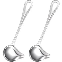 Patelai Small Ladle Gravy Ladle Drizzle Spoon 2 Ounce Stainless Steel Saucier Sauce Soup Spoon for Spooning Gravies and Sauces(2 Pieces)
