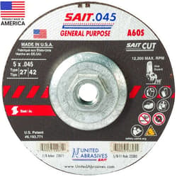 United Abrasives-SAIT 23305 A60S General Purpose Cut-Off Wheels (Type 27/Type 42 Depressed Center) 5