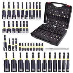 VIGRUE 43PCS Magnetic Nut Driver Set for Impact Drill, Deep Nut Drivers, Metric & SAE Nut Drivers, Wing Nut Driver, Bit Extension, 1/4 Quick Change and Phillips Torx Hex Screwdriver Bit