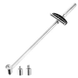 Enhon Triple Drive Beam Torque Wrench, 1/2'' Torque Wrench with 1/4'' and 3/8'' Socket Adapter Compatible with SAE and MM Bicycle and Automotive, 19''