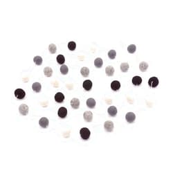 Glaciart One Pom Pom Garland - 9 Feet, 40 Balls, 4 Colors, Wool Felt Balls, Round Shape, Black