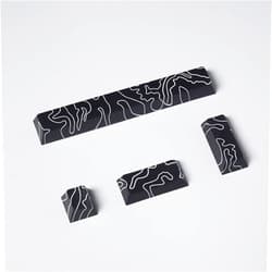 Gliging 4pcs Keycaps, Black Topographic KeycapsPBT Keycap Cherry Profile Dye-Sublimation Space Bar 6.25U ESC Enter Custom Keycap Set for Mechanical Keyboard Caps Desktop Computer Keyboards
