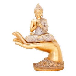 Suoedd Buddha Statue for Home Decor Gold 8.7