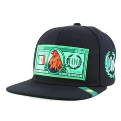 Trendy Apparel Shop 100 Dollar Bill with Rooster Patch Flatbill Snapback Cap