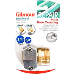 Gilmour 801134-1003 Heavy Duty Zinc and Brass Male Clamp Coupling, 5/8