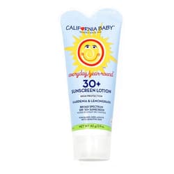 California Baby Everyday SPF 30+ Sunscreen | Mineral Based | Titanium Dioxide | Travel Size Baby Sunscreen for Face + Body | Floral Scent | 2.9oz