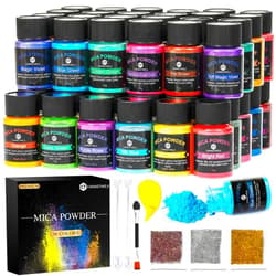 CHANGTIKEJI Mica Powder，36 Colors - 10g/Bottle of Natural Pigment Powder for Epoxy Resin，Soap Making，Candle Making,Lip Gloss,Car Freshies,Dye,Nail Polish,Bath Bombs