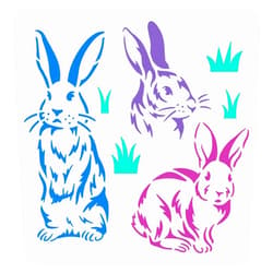 FINGERINSPIRE Bunny Stencils for Painting 11.8x11.8 inch Rabbits Drawing Template Easter Rabbit Painting Stencils Reusable Bunny Stencil DIY Art and Craft Stencils for Home Decoration
