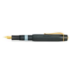 Kaweco PISTON SPORT AL Black/Gold Solo I Classic Aluminium Fountain Pen for Ink Bottles with Transparent Ink Window in Nostalgic Box I Exclusive Piston Filler 13 cm I Nib: F (Fine)