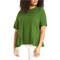 ELOQUII Women's Plus Size Pleated Hem Top