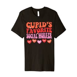 Cupids Favorite School Social Worker Outfits Cupid's Favorite School Social Worker Retro Valentines Day Premium T-Shirt