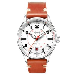 AVI-8 Mens 43mm Hawker Hurricane Kent Automatic Pilot Watch with Leather or Stainless Steel Strap AV-4094