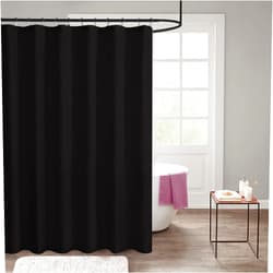 Jarl home Waterproof Nylon Fabric Shower Curtain or Liner Machine Washable & Breathable Black 72x84inch (Standard Size) 1 Panel