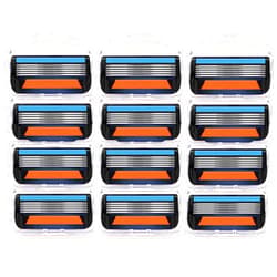 Generic 12PCS Razor Blades for Gillette Fusion 5 Razors, Extra Smooth 5 Layered Blades Set Men