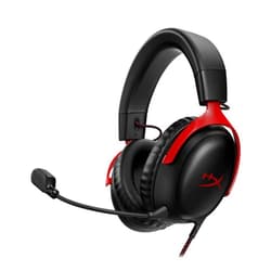 HyperX Cloud III – Wired Gaming Headset, PC, PS5, Xbox Series X|S, Angled 53mm Drivers, DTS Spatial Audio, Memory Foam, Durable Frame, Ultra-Clear 10mm Mic, USB-C, USB-A, 3.5mm – Black/Red