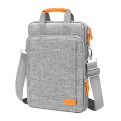 MOSISO 360 Protective Laptop Bag, 13.3 inch Vertical Computer Bag Compatible with MacBook, HP, Dell, Lenovo, Asus Notebook with Shoulder Strap & Front Raised & Vertical Pockets, Gray