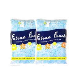 North Star Pets Feline Fresh Premium Fresh Scent Crystal Cat Litter with Odor Control, Non Clumping Kitty Litter Quickly Absorbs Urine, Dries Solid Waste, 5X Faster, Fresh Scent Value Pack (2X4.3 Lb Bags)