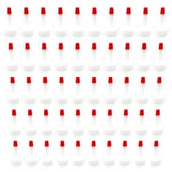 Wzttdm 50Pcs 24/410 Natural Red Tip Yorker Caps with .030 Orifice Hole, Neck Diameter 26mm Red Pointed Nose Bottle Caps for Squeeze Bottles Glue Bottles
