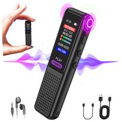 ZIPCIDE 64GB Voice Recorder - Upgraded Digital Voice Activated Recorder with AI Noise Reduction Technology, Dictaphone Tape Recorder Device with Playback for Lectures Meetings/Classes/Interview