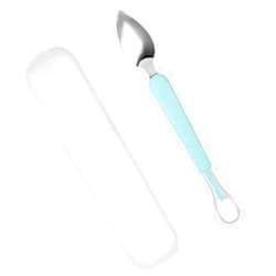 Toddmomy 1 Sets Double Head Spoon,Silicone Fruit Scraping Mud Spoon Feeding Spoons Training Spoon Set for Infants,