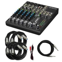 Mackie 802VLZ4 8 Channel Ultra-Compact Analog Mixer with Cables Bundle