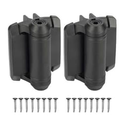 HILLMASTER Heavy Duty Self Closing Gate Hinges with Safety Cap,Pool Gate Hinges with Alignment Legs No Rust and Adjustable Fence Hinges Kit for Outdoor Metal Gate,Vinyl Gates,Wood Gate,Black,2 Count