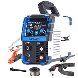 AZZUNO 135 Amp MIG Welder, 3 in 1 Multiprocess Welder 110V Flux Core Welder Flux MIG/Lift TIG/Stick Welding Machine Synergic Control IGBT Inverter Welder (Volts, 110)