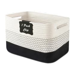 RTDEP Woven Baskets for Storage, Storage Baskets for Shelves, Cotton Rope Baskets for Storage, Laundry Room Organization, Toy Storage Organizer, Cube Storage Bins for Nursery, Baby Basket-1PCS