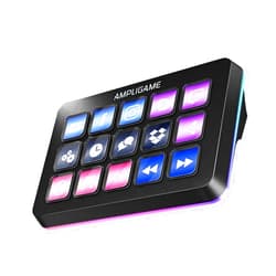 AmpliGame Fifine Stream Controller with 15 Macro Keys, Streaming Keyboard with Trigger Actions in OBS/Twitch/YouTube/Streamlabs, Shortcut Buttons Keypad Works with Mac and PC-D6