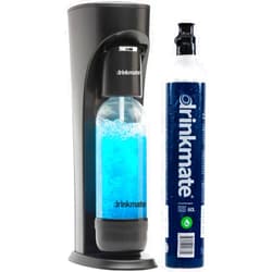 Drinkmate OmniFizz Sparkling Water and Soda Maker, Carbonates Any Drink, with 60L CO2 Cylinder (Matte Black)