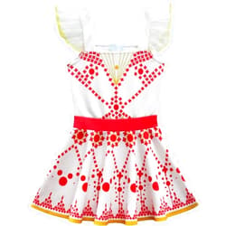 Cercur Girls Cosplay Gymnastics Leotard Ballet Short Sleeve Dance Dress Red