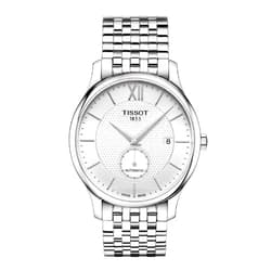 Tissot mens Tradition Stainless Steel Dress Watch Grey T0634281103800