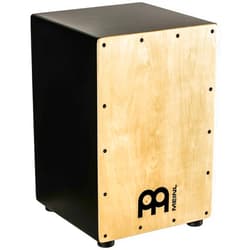 Meinl Percussion Meinl Cajon Box Drum with Internal Snares - NOT MADE IN CHINA - Maple Frontplate / MDF Body Full Size, 2-YEAR WARRANTY (MCAJ100BK-MA)