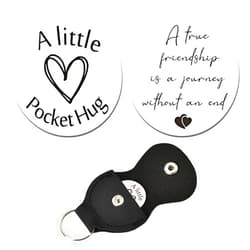 ShiQiao Spl Best Friends Gifts for Women Men - Pocket Hug Keychain Friend Bff Bestie Birthday Christmas Gift Long Distance Relationship Gifts A True Friendship is A Journey Without An End Keychains Double Sided