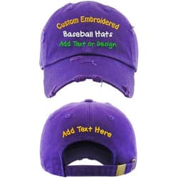 T Customize Custom Embroidered Hats Baseball Caps, Trucker, Flexfit, Fitted, Ponytail, Beanies, Kids, Bucket Front & Back