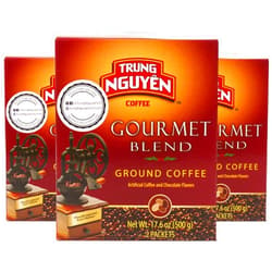 Trung Nguyen — Gourmet Blend — Roasted Ground Coffee Blend — Strong and Bold — Robusta, Arabica, Excelsa, & Catimor — Notes of Chocolate, Spices, & Fruit — Vietnamese Coffee 17.6oz (Pack of 3)