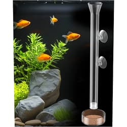 Pawfly Aquarium Fish Feeding Dish Set – Clear Glass Shrimp Feeder Tube with Dish & 2 Suction Cups, Fish Tank Feeding Supplies for Shrimp, Betta and Tropical Fish