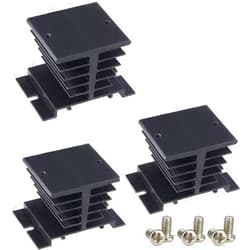 TIHOOD 3PCS Aluminum Heat Sink SSR Dissipation for Single Phase Solid State Relay 10A-40A Black