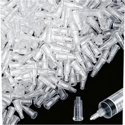 Gejoy 150 Pcs Syringe Caps Dispensing Needle Black Syringe Tip Caps for Dispensing Needles Accessories Craft Industrial Use(Clear)