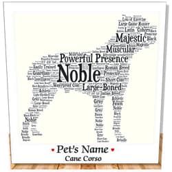 PetArt.us Cane Corso Personalize Dog Wall Art Print | Home Decor Gift Wrapped | Custom Name | Pet Loss Memorial Present for Owners | USA Handmade