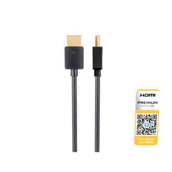 Monoprice - 124184 High Speed HDMI Cable - 3 Feet - Black| Certified Premium, 4K@60Hz, HDR, 18Gbps, 36AWG, YUV, 4:4:4 - Ultra Slim Series