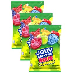 JOLLY RANCHER Gummies Sours Assorted Fruit Flavored Candy Bag, 6.5 oz (Pack of 3)