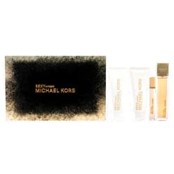 Michael Kors Sexy Amber for Women - 4 Pc Gift Set 3.4oz EDP Spray, 0.33oz EDP Spray 3.4oz Body Lotion, 3.4oz Shower Gel