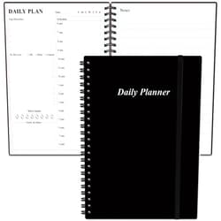 Heveboik Daily Planner Undated - A5 To Do List Notebook Hourly Schedules, Spiral Appointment Planner for Women and Men, PVC Hardcover, Inner Pocket, Elastic Closure, 5.8