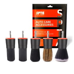 SPTA Hair Drill Brush Attachment - 5 Pcs Mixed Drill Brush Head Set, Auto Detail Car Detail Brush for Cleaning Interior or Exterior