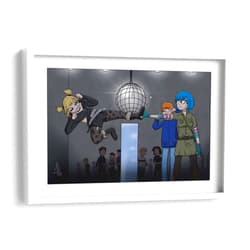 Canvas Lab | Ramona vs Roxy by Marco Green | 11 x 7 in | Fine Art Framed Print, Frame Color: White, With Mat
