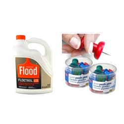 Flood 1 gal FLD6 Floetrol Latex Paint Additive & Officemate Giant Push Pins, 1.5